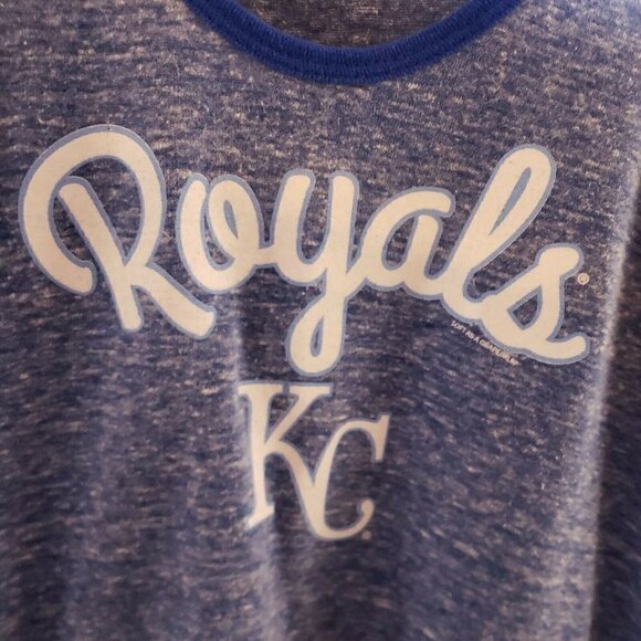 Soft As A Grape Womens Kansas City Royals Blue Heathered Tank Top Medium - Picture 3 of 4